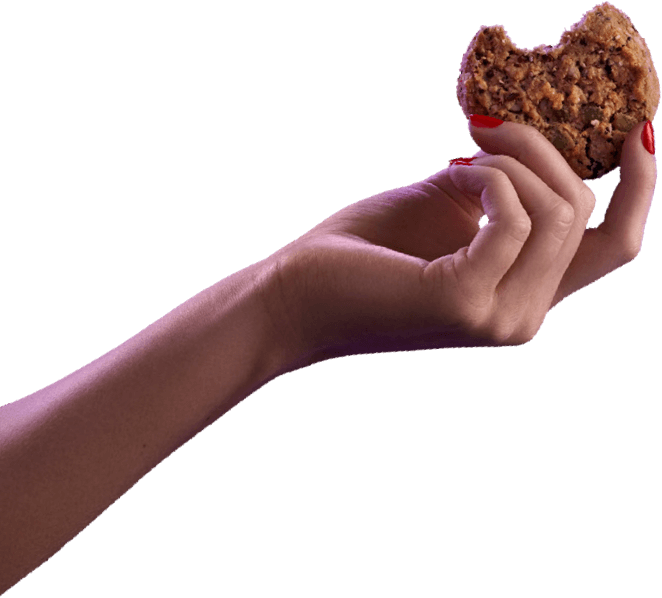 Hand holding a cookie